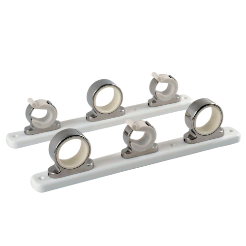 TACO Marine - TACO 3-Rod Hanger w/Poly Rack - Polished Stainless Steel