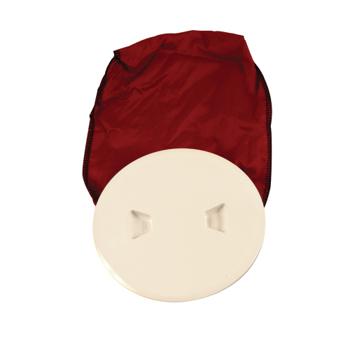 Beckson Marine - Beckson 5" Stow-Away Deck Plate - Beige w/12" Bag