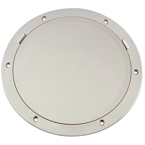 Beckson Marine - Beckson 8" Smooth Center Pry-Out Deck Plate - White