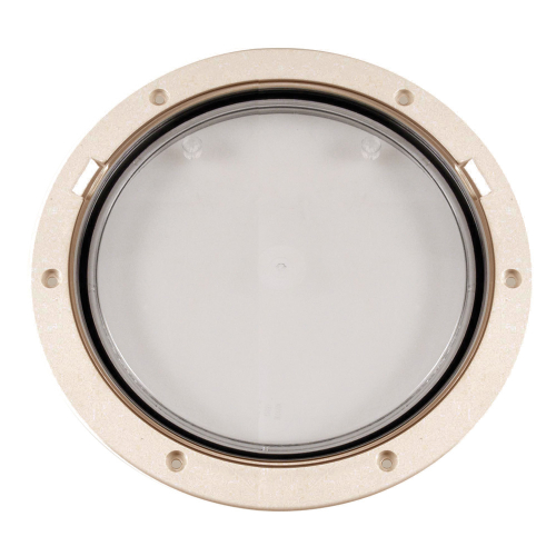 Beckson Marine - Beckson 8" Clear Center Pry-Out Deck Plate - Beige