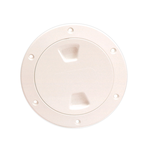 Beckson Marine - Beckson 4" Smooth Center Screw-Out Deck Plate - Beige