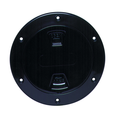 Beckson Marine - Beckson 4" Smooth Center Screw-Out Deck Plate - Black