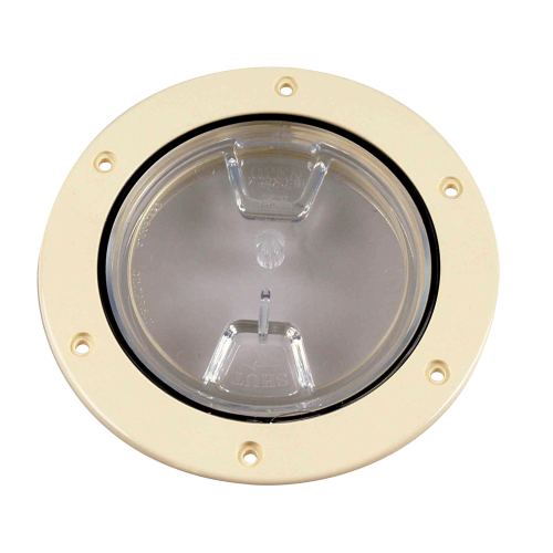 Beckson Marine - Beckson 4" Clear Center Screw-Out Deck Plate - Beige