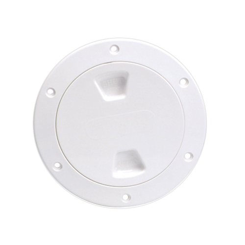 Beckson Marine - Beckson 4" Smooth Center Screw-Out Deck Plate - White