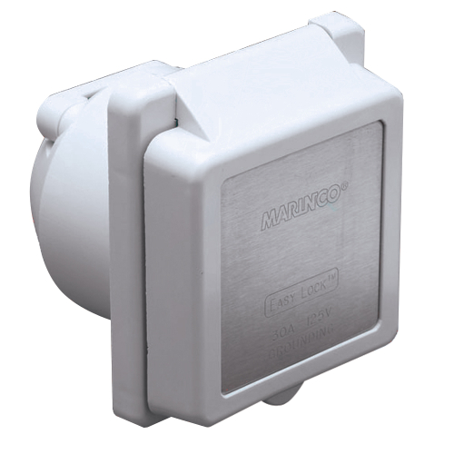 Marinco - Marinco 301EL-B 30A Power Inlet - White - 125V