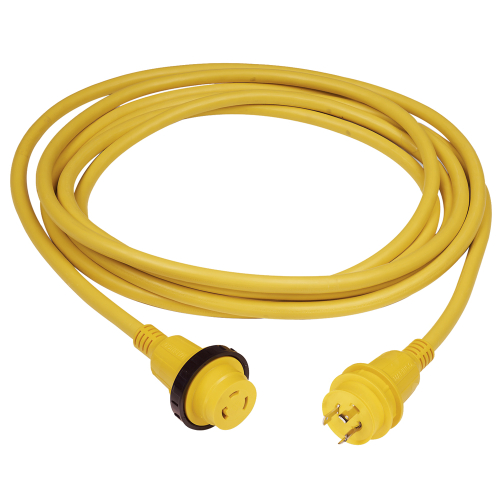 Marinco - Marinco 30 Amp PowerCord PLUS Cordset w/Power-On LED - Yellow 50ft