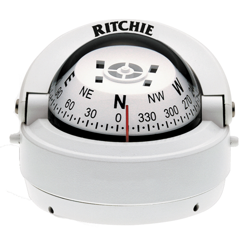 Ritchie - Ritchie S-53W Explorer Compass - Surface Mount - White