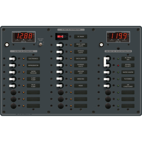 Blue Sea Systems - Blue Sea 8408 AC Main + 6 Positions / DC Main + 18 Positions