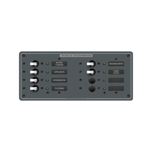 Blue Sea Systems - Blue Sea 8511 AC 8 Position 230v (European) Breaker Panel (White Switches