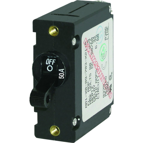 Blue Sea Systems - Blue Sea 7228 AC / DC Single Pole Magnetic World Circuit Breaker  -  50 Amp