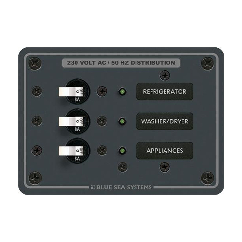 Blue Sea Systems - Blue Sea 8158 AC 3 Position 230V (European) Breaker Panal