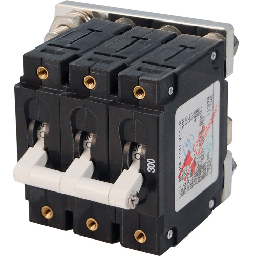 Blue Sea Systems - Blue Sea 7271 300A C-Series Triple Pole Toggle DC Circuit Breaker