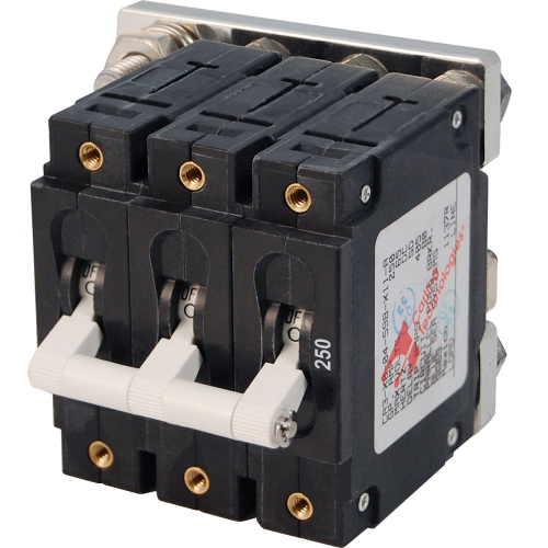 Blue Sea Systems - Blue Sea 7270 250A C-Series Triple Pole Toggle DC Circuit Breaker