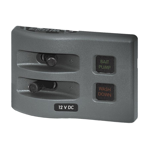 Blue Sea Systems - Blue Sea 4302 WeatherDeck Water Resistant Fuse Panel - 2 Position - Grey