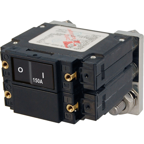 Blue Sea Systems - Blue Sea 7475 C-Series Flat Rocker Circuit Breakers, Single and Double Pole  -  150 Amp