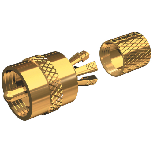 Shakespeare - Shakespeare PL-259-CP-G - Solderless PL-259 Connector for RG-8X or RG-58/AU Coax - Gold Plated