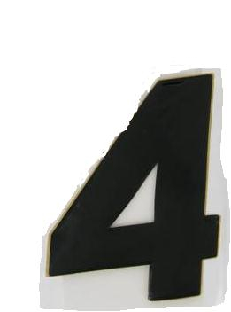 N-Style - N-Style SX Pros Jr. Stick-On Number - 4in. - No.4 - Black - NSX4-4B