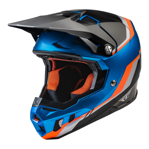 Fly Racing - Fly Racing Visors for Formula CC Helmets - XL/2XL - Driver Blue/Orange/Black - 73-47113L