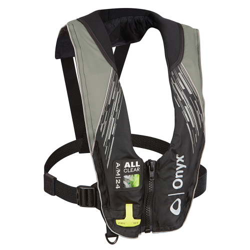 Onyx Outdoor - Onyx A/M-24 Series All Clear Automatic/Manual Inflatable Life Jacket - Grey - Adult