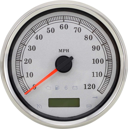 Drag Specialties - Drag Specialties 5in. Programmable Electronic Speedometer - 120 mph - White Face - 2210-0463