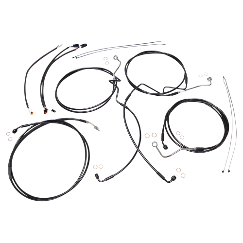 Magnum - Magnum Black XR Handlebar Installation Kit with Black Fittings for 12-14in. Ape - 486691