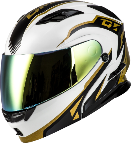 G-Max - G-Max MD-01 Volta Helmet - M101381294 - White/Gold/Black Metallic - Small