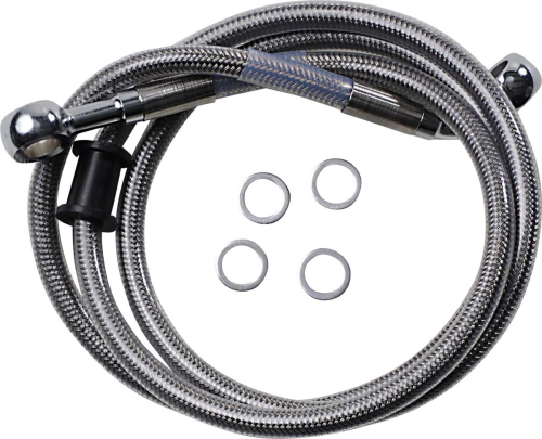 Drag Specialties - Drag Specialties Standard Length Front Stainless Steel Brake Line Kit - Clear - 1741-5837