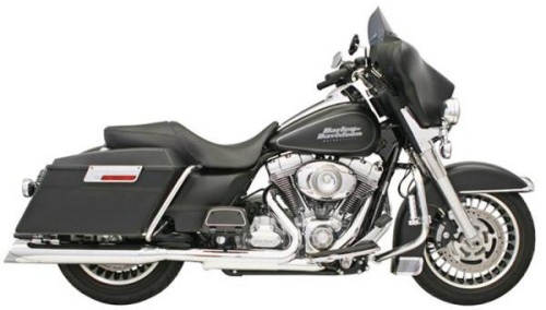 Bassani Manufacturing - Bassani Manufacturing 4in. Slip-On Mufflers with 2 1/2in. Performance Baffles - Slash Cut - Chrome - FLH-529L
