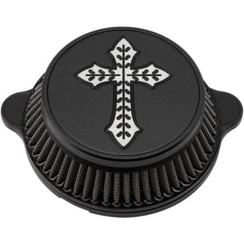 LA Choppers - LA Choppers Air Cleaner Assembly - Spanish Cross Cover - Black - LA-2396-03B