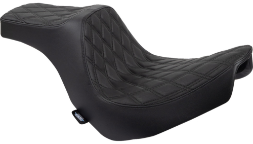 Drag Specialties - Drag Specialties Predator III Seat - Double Diamond - Black with Black Stitching - 0802-1491