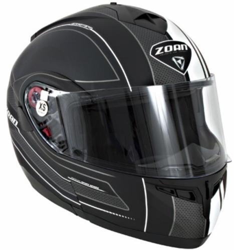 Zoan - Zoan Optimus Raceline Graphics Snow Helmet with Electric Shield - 138-198SN/E - Matte Black/White - 2XL