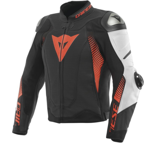 Dainese - Dainese Super Speed 4 Leather Jacket - 201533871-23A-52 - Black/White/Red - 42