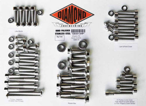 Diamond Engineering - Diamond Engineering OEM-Style Polished Stainless Engine Kit - DE6513HP