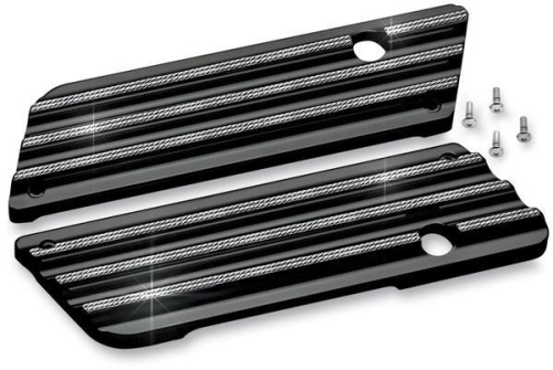 Covingtons - Covingtons Saddlebag Latch Covers - Finned - Black Diamond Edge - C1001-D