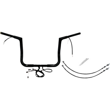 Fat Baggers, Inc. - Fat Baggers, Inc. 1-1/4in. Plug and Play EZ Install Flat Top Handlebar Kit - Black - 702212-B