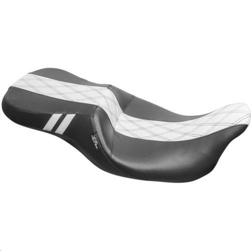 Le Pera - Le Pera Outcast Daddy Long Legs 2UP Seat with Backrest - Double Diamond Inlay Stitch - White - LK-997DLGT1