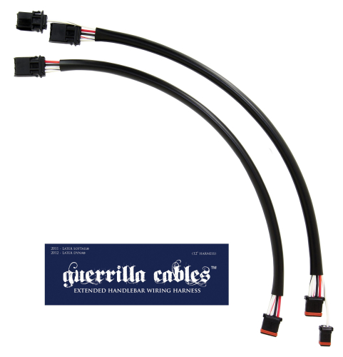 Guerrilla Cables - Guerrilla Cables Premium Handlebar Harness Extensions - 12in. Plug and Play - 24020-1112