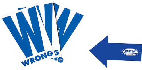 Fly Racing - Fly Racing Course Marking Signs - Wrong and Red Arrow - 5.5in. x 8.5in. - 937-0104