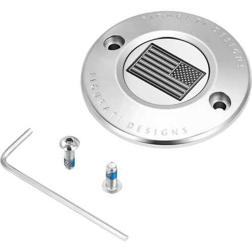 Figurati Designs - Figurati Designs Timing Cover - Stainless Steel with Contrast Cut American Flag - 2 Hole - FD26R-TC-2H-SS