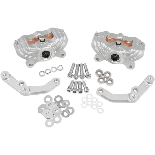 Performance Machine - Performance Machine Dual Disc Front Calipers with Brackets for 11.8in. Rotor - Machine Ops - 0052-4008-SMC