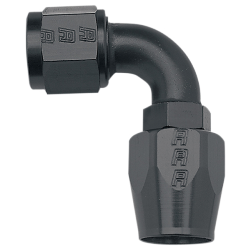 Russell - Russell -6 AN 90 Degree Full Flow Non-Swivel Hose End - Black Anodized - R13163B