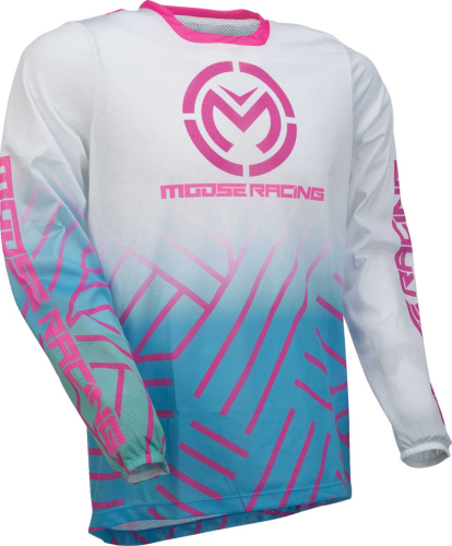 Moose Racing - Moose Racing Sahara Jersey - 29107955 - Pink/Blue/White - Small