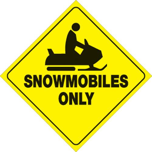 Voss - Voss 12x12in. Reflective Trail Sign - Snowmobiles Only (Yellow/Black) - 439 SNO YR