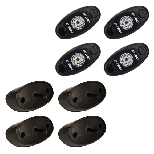 RIGID Industries - RIGID Industries A-Series Rock Light Kit - 4 Cool White Lights - Black