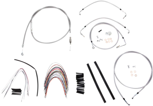 Burly Brand - Burly Brand Extended Cable/Brake Line Kit for 16in. Gorilla Handlebars - Stainless Steel - B30-1095