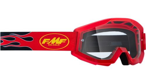 FMF Racing - FMF Racing PowerCore Flame Youth Goggles - F-50500-101-03 - Red / Clear Lens - OSFM