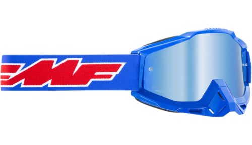 FMF Racing - FMF Racing PowerBomb Rocket Youth Goggles - F-50300-250-02 - Blue/Red / Blue Mirror Lens - OSFM