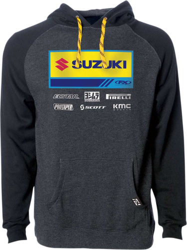 Factory Effex - Factory Effex Suzuki Racewear Hoodie - 24-88422 - Charcoal/Black - Medium
