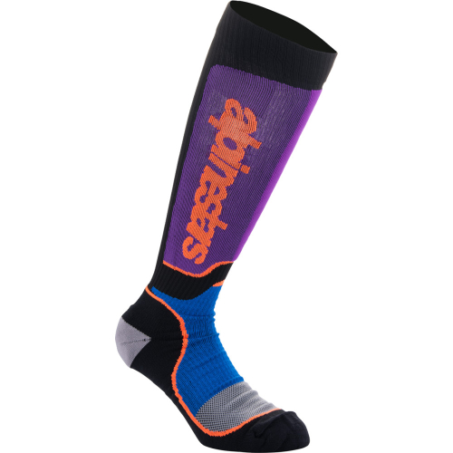 Alpinestars - Alpinestars MX Plus Socks - 4702324-1246-L - Black/Blue/Purple - Large