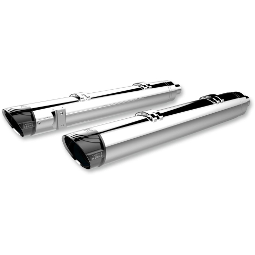 Khrome Werks - Khrome Werks 4in HP-Plus Performance Muffler with Black Billet Tips - 202745